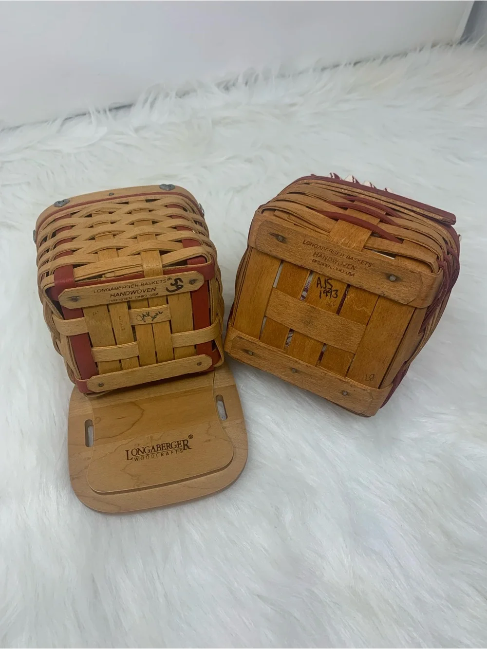 Vintage Longaberger Sweetheart Basket Lot 1993 & 2002 Sweetest Gift Berry Heart